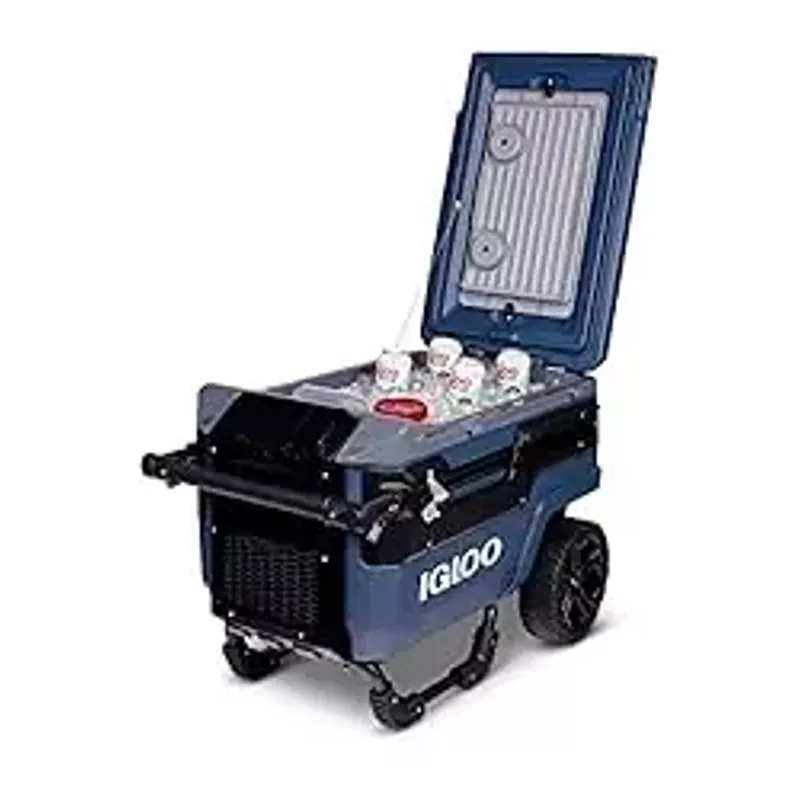 Igloo 70 Qt Premium Trailmate Wheeled Rolling Cooler, Rugged Blue