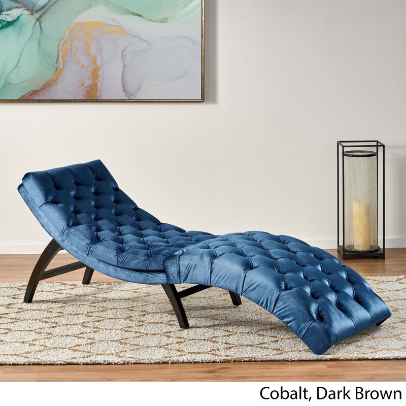Garret Tufted Velvet Chaise Lounge by Christopher Knight Home - Garnet