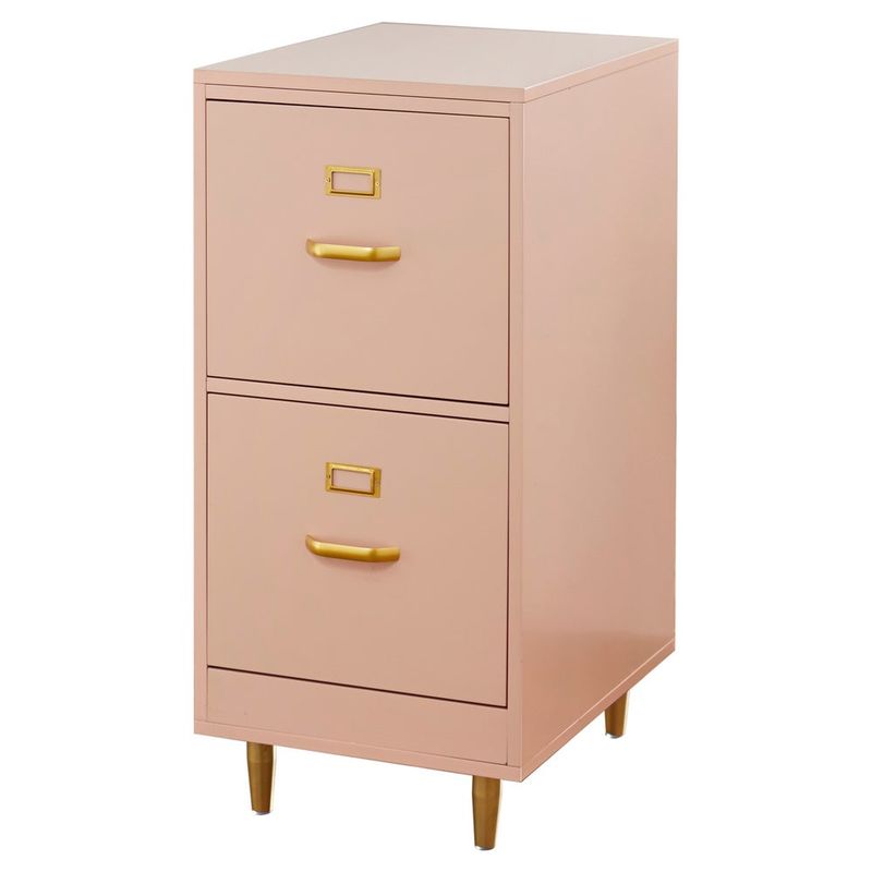 Carson Carrington Erfjord 2-drawer File Cabinet - Blush Pink