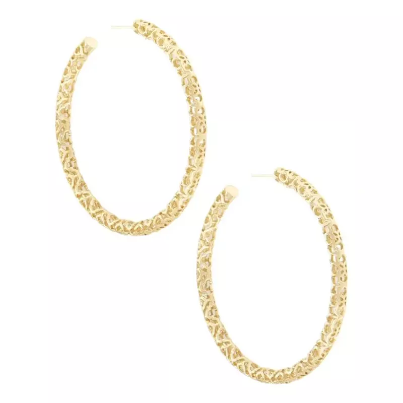 Kendra Scott Maggie Small Hoop Earring (Gold Filigree)