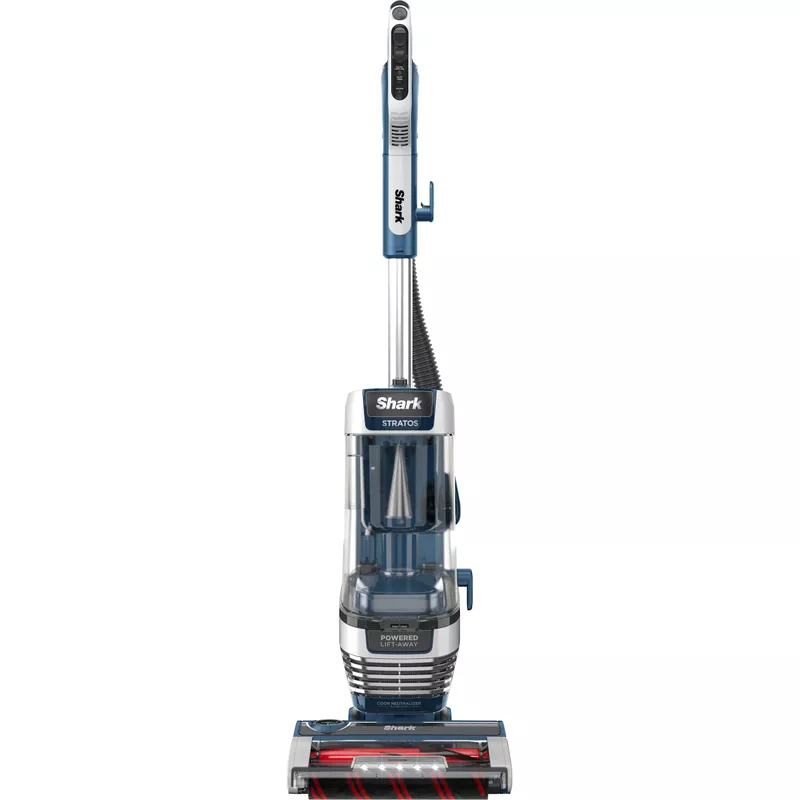 Shark - Stratos Upright Vacuum with DuoClean PowerFins HairPro, Self-Cleaning Brushroll, Odor Neutralizer Technology - Navy