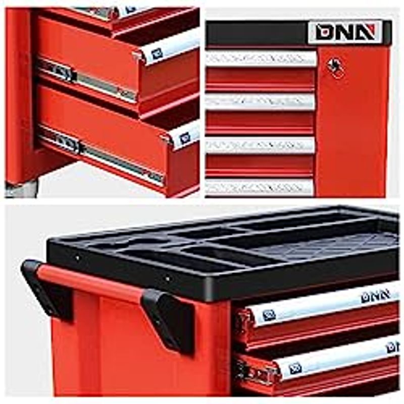 New Package DNA MOTORING 36" H X 30.5" W X 18"D Heavy Duty Lockable Slide Tool 6-Drawers Chest Rolling Tool Cart Cabinet with Keys...