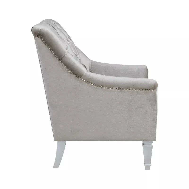 Avonlea Sloped Arm Tufted Chair Grey