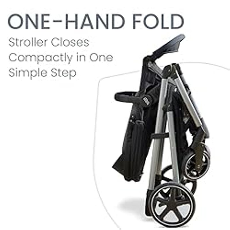 Britax Grove Modular Stroller, Lightweight Stroller with CozyFit Insert and Bumper Bar, 6 Ways to Ride, SafeWash, Pindot Onyx