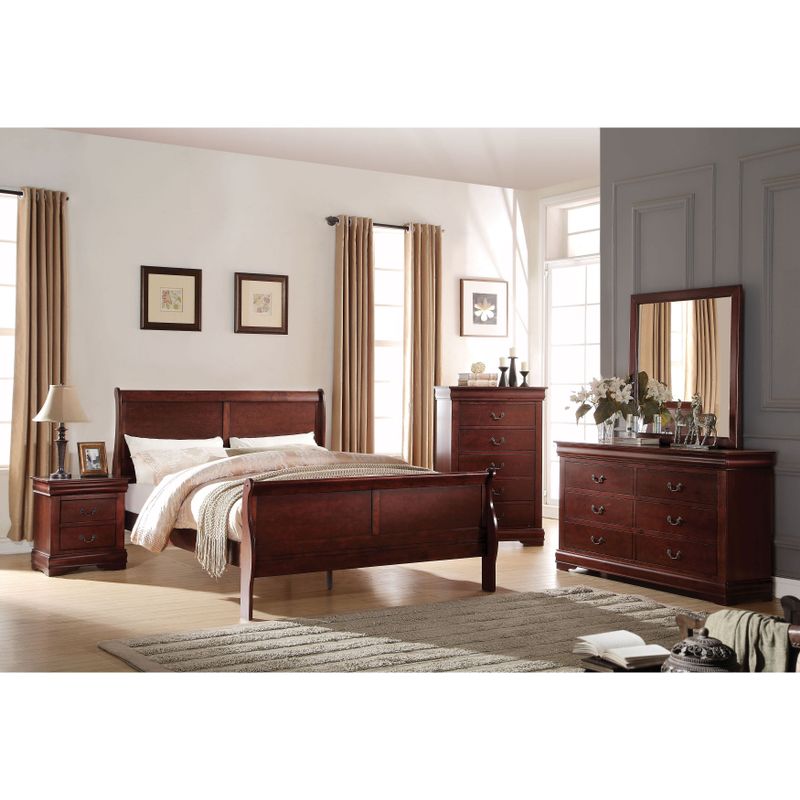 Acme Furniture Louis Philippe Bed, Cherry - Twin