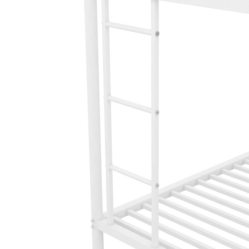 Nestfair Twin over Full Bunk Bed with Twin Size Trundle and Two-Side Ladders - White