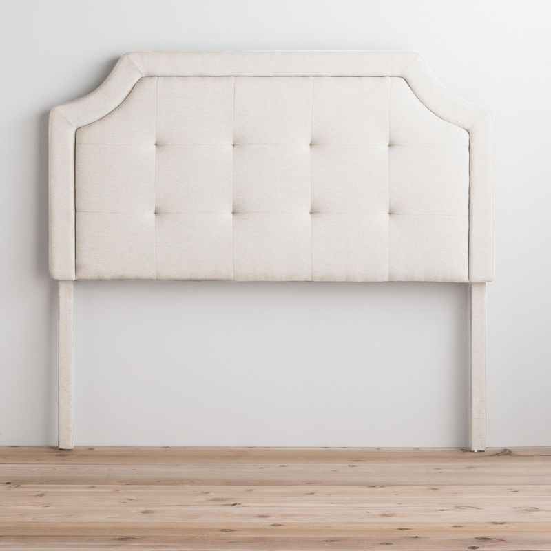 Brookside Liza Upholstered Curved and Scoop-Edge Headboards - Stone-Curved - Full