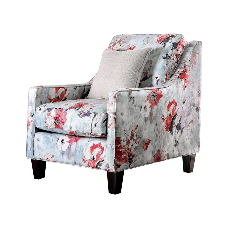 Furniture of America Lilu Farmhouse Ivory Chenille Accent Chair - Multi