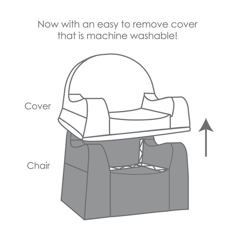 P'kolino Little Reader Grey Slip Cover Chair - Grey/Red