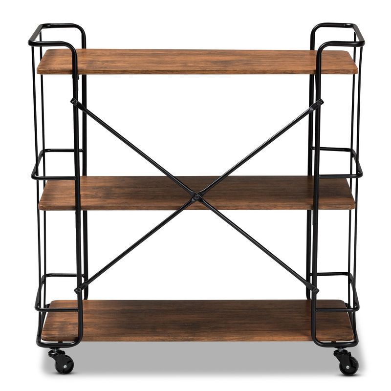 Carbon Loft Lular Rustic Industrial Style Bar and Kitchen Serving Cart