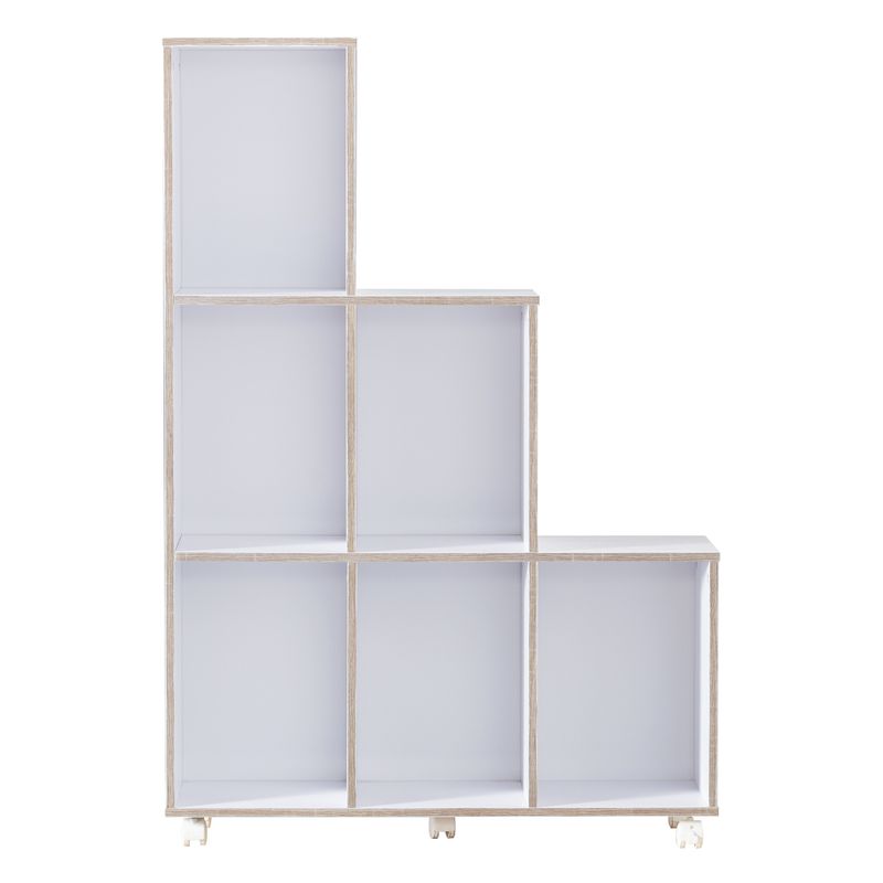 Selenia Contemporary Tiered Mobile 6-shelf Display Cabinet by FOA - White