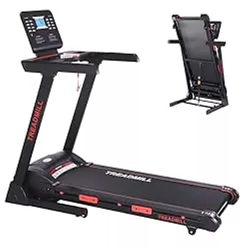 Treadmill with Auto Incline,Home Folding Treadmill with Heart Sensor,3.5 HP Quiet Brushless, 8.7 MPH, Shuttle Buttons,48in*18in Running Area,Running Machine for Home Office Indoor Cardio Exercise