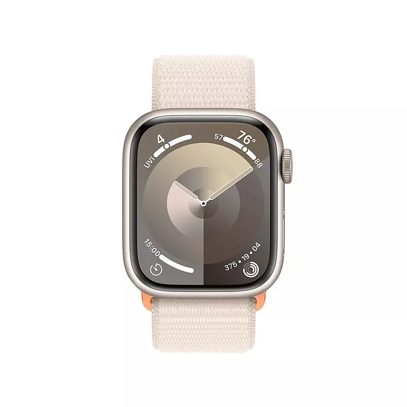 Apple Watch Series 9 (GPS) 45mm Starlight Aluminum Case with Starlight Sport Loop with Blood Oxygen - Starlight