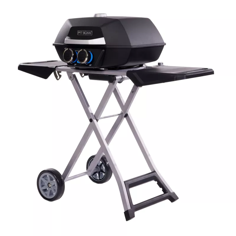 Pit Boss - 2-Burner Portable Gas Grill with Collapsible Cart - Black Sand