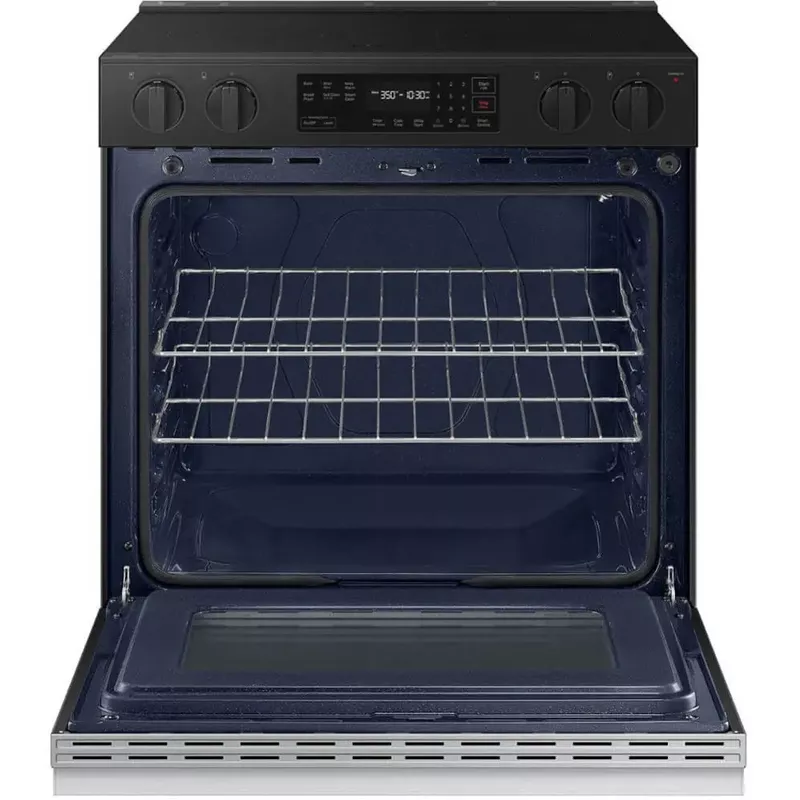 Samsung - Bespoke 6.3 Cu. Ft. Slide-In Electric Range with Precision Knobs - Stainless Steel