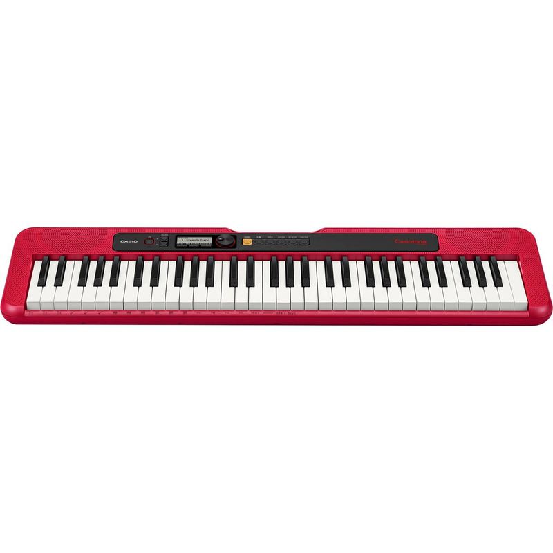 Casio CT-S200 61-Key Digital Piano Style Portable Keyboar, 48 Note Polyphony and 400 Tones, Red with Headphones