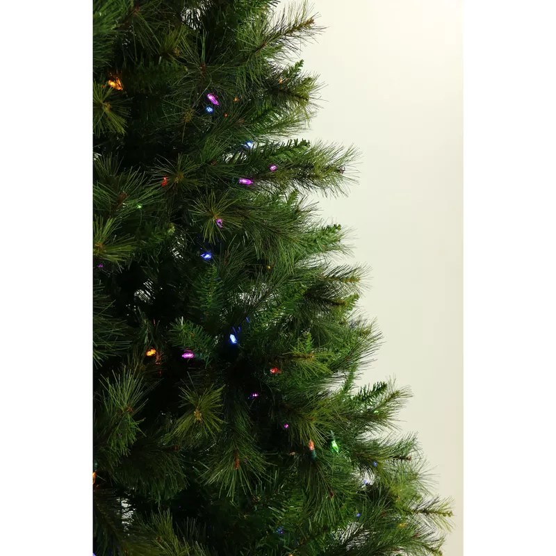 Fraser Hill Farm 6.5' Canyon Pine Tree, Multi-Color/Clear LED Lights, Easy Connect, Remote