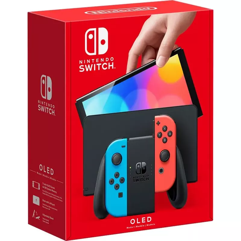 Nintendo - Switch - OLED Model w/ Neon Red & Neon Blue Joy-Con - Multi