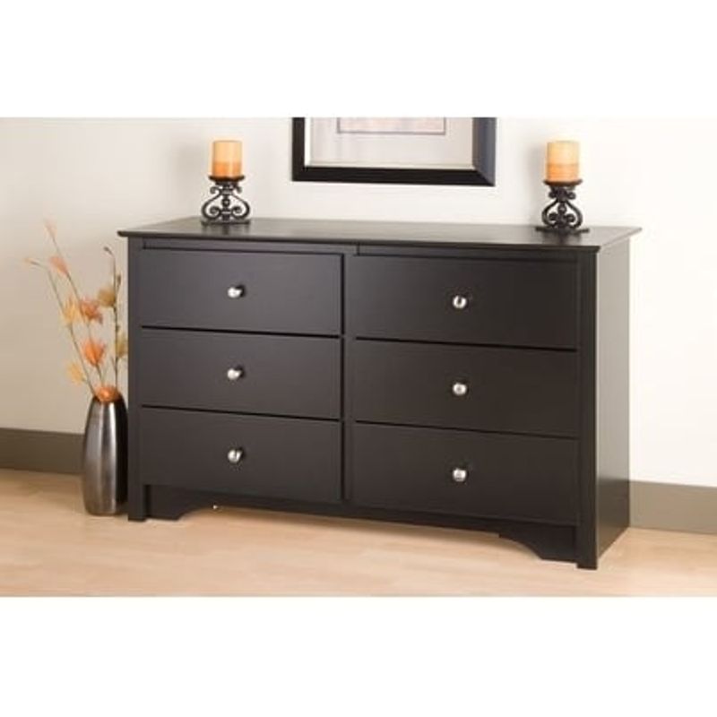 Laurel Creek Easton Black 6-drawer Condo-sized Dresser