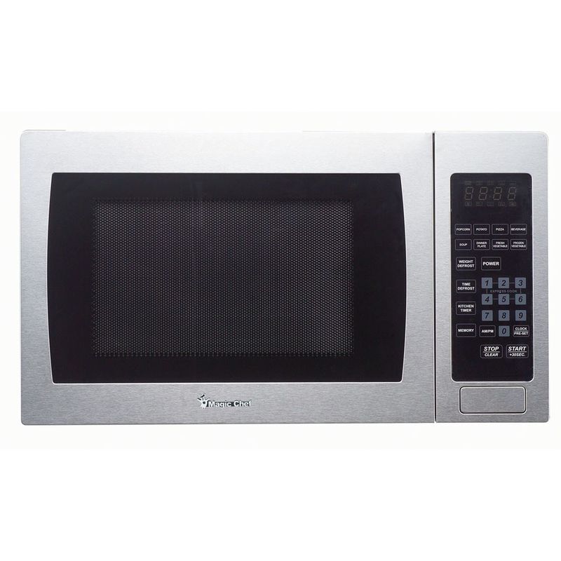 Magic Chef 0.9 Cu. Ft. 900W Countertop Microwave Oven with Stainless Steel Front - Stainless Steel