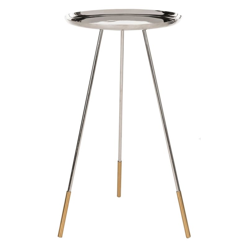 Safavieh Calix Tri Leg Contemporary Glam Side Table - Nickle / Gold