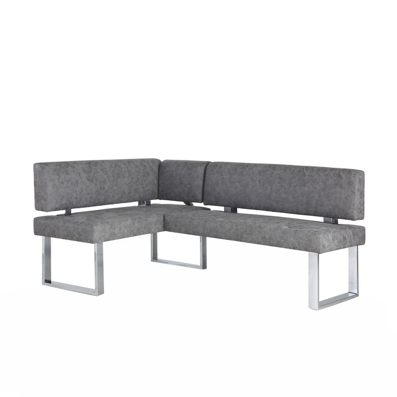 Somette Gene Table, Nook and Bench Dining Set - Grey