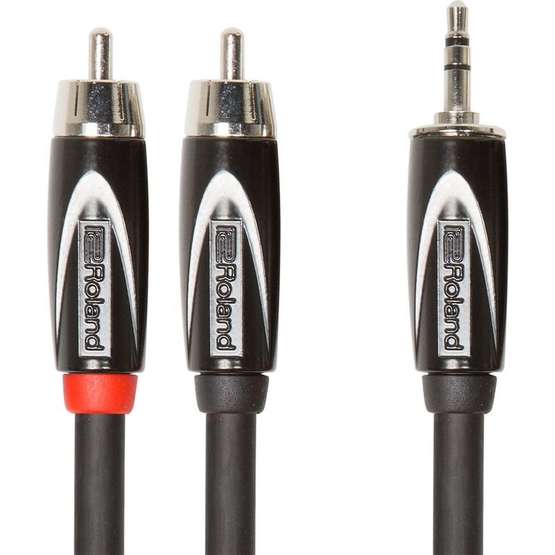 Roland Splitter Interconnect Cable 1/8-inch TRS to two RCA, 5' - N/A - N/A/Black - Recording Equipment - Musician/Entertainer/Techie