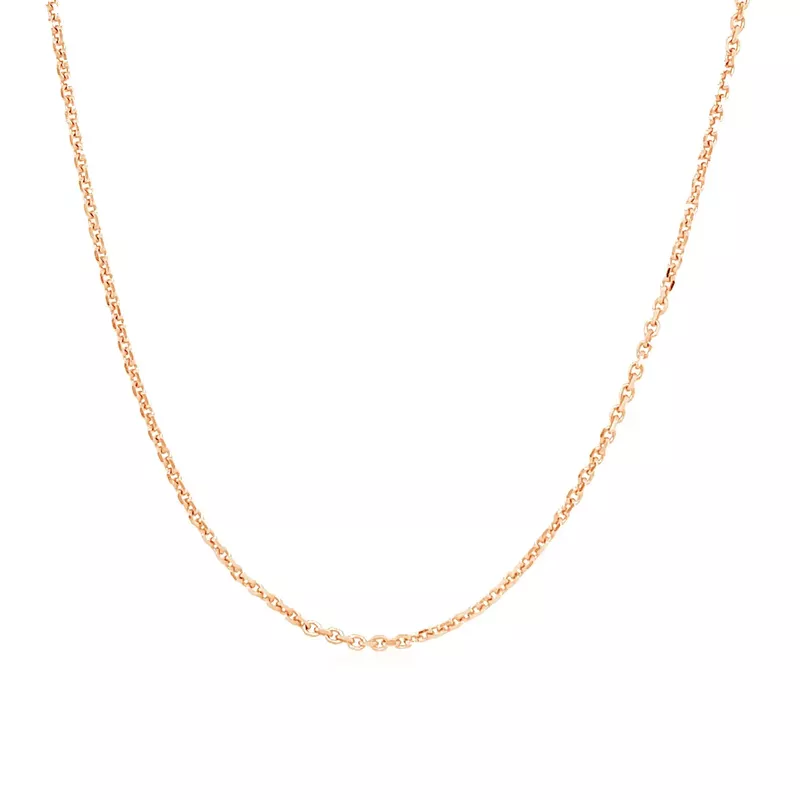 14k Rose Gold Adjustable Cable Chain 0.9mm (22 Inch)