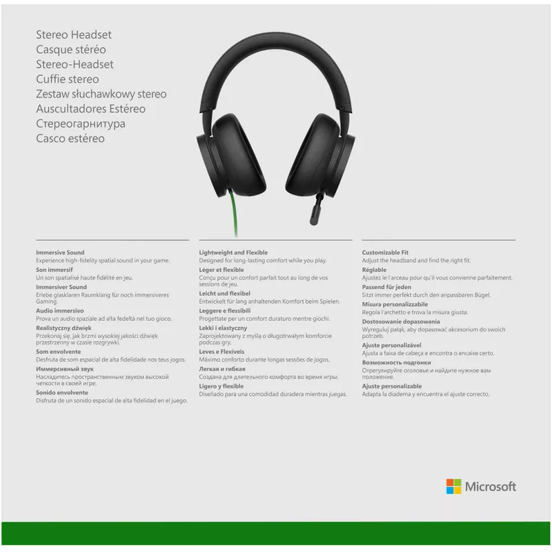 Microsoft - Xbox Stereo Headset for Xbox Series X, S, Xbox One, and Windows - Black