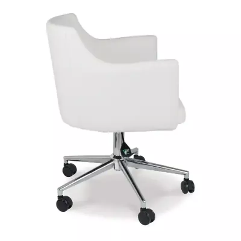 White Baraga Home Office Swivel Desk Chair