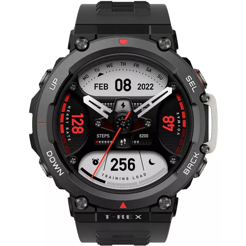 Amazfit - T-Rex 2 Outdoor Smartwatch 35.3mm Polymer Alloy - Ember Black