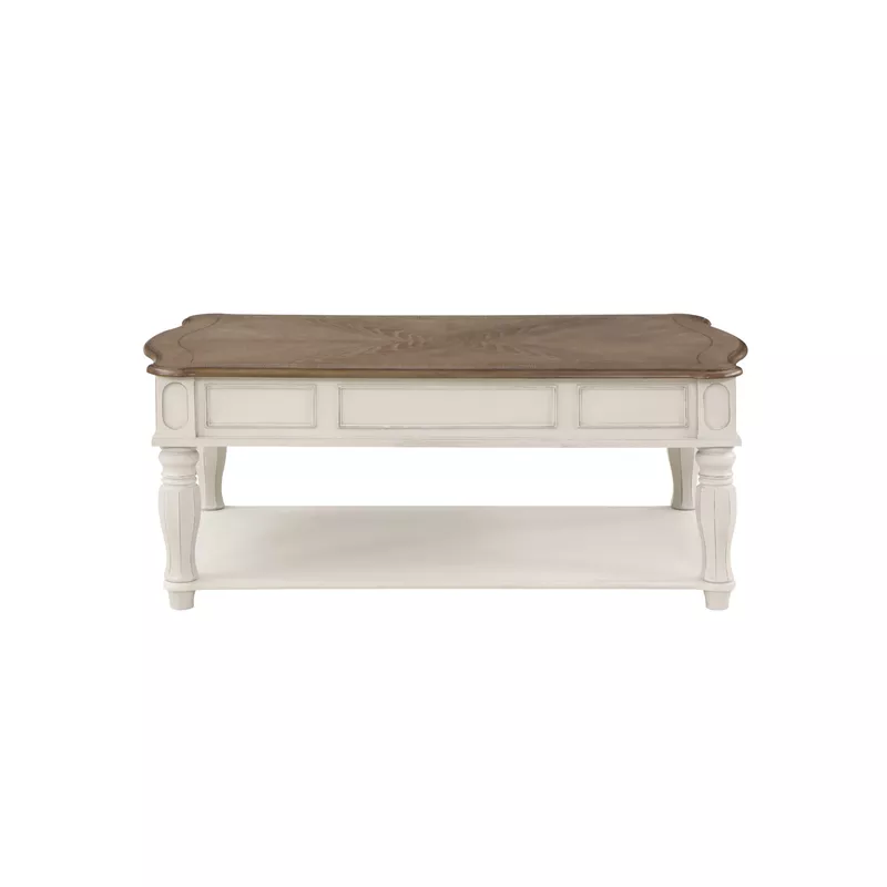 ACME Florian Coffee Table w/Lift Top, Oak & Antique White Finish