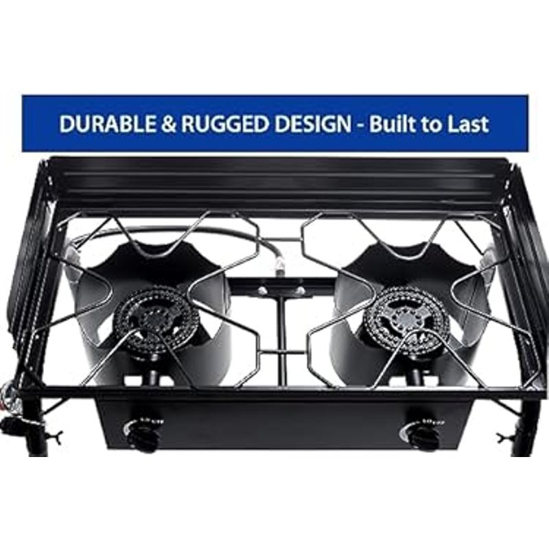 Flame King 200,000 BTU Propane Burner Gas Stove Heavy Duty Turkey Fryer/Camp Cooker, Portable with Stand Great for Outdoor Cooking, Home...