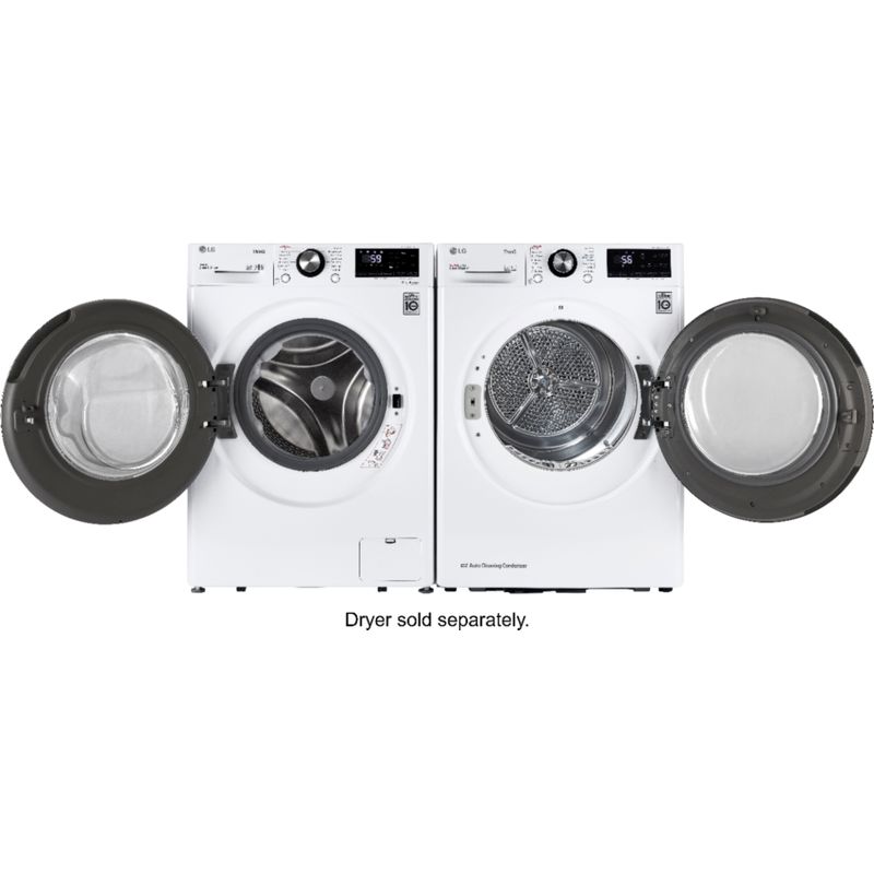 Alt View Zoom 27. LG - 2.4 Cu. Ft. High-Efficiency Stackable Smart Front Load Washer with Steam and Built-In Intelligence - White