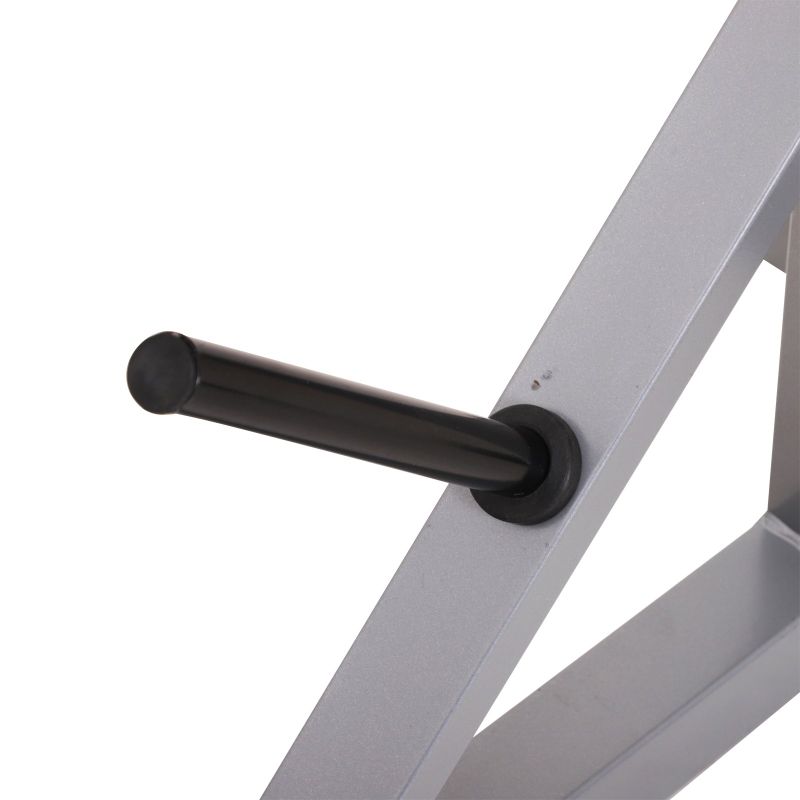 Soozier Steel 2-piece Height Adjustable Barbell Squat Rack/Bench Press - Silver/Black
