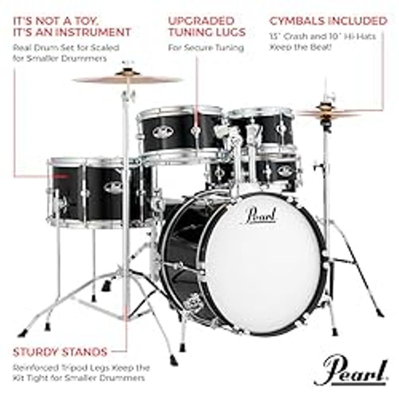 Pearl Roadshow Jr. 5 Piece Drum Set with Hardware and Cymbals (RSJ465C/C33)