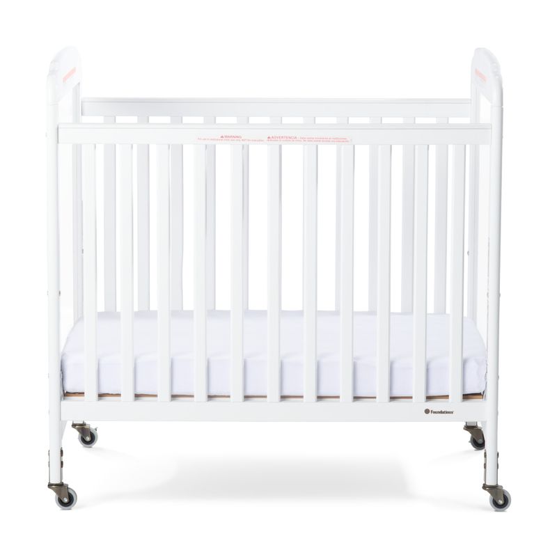Next Gen Serenity Fixed-Side Compact Clearview Crib -  White