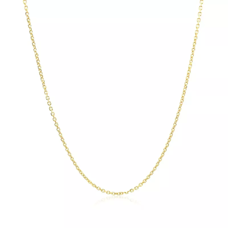 14k Yellow Gold Diamond Cut Cable Link Chain 1.1mm (20 Inch)