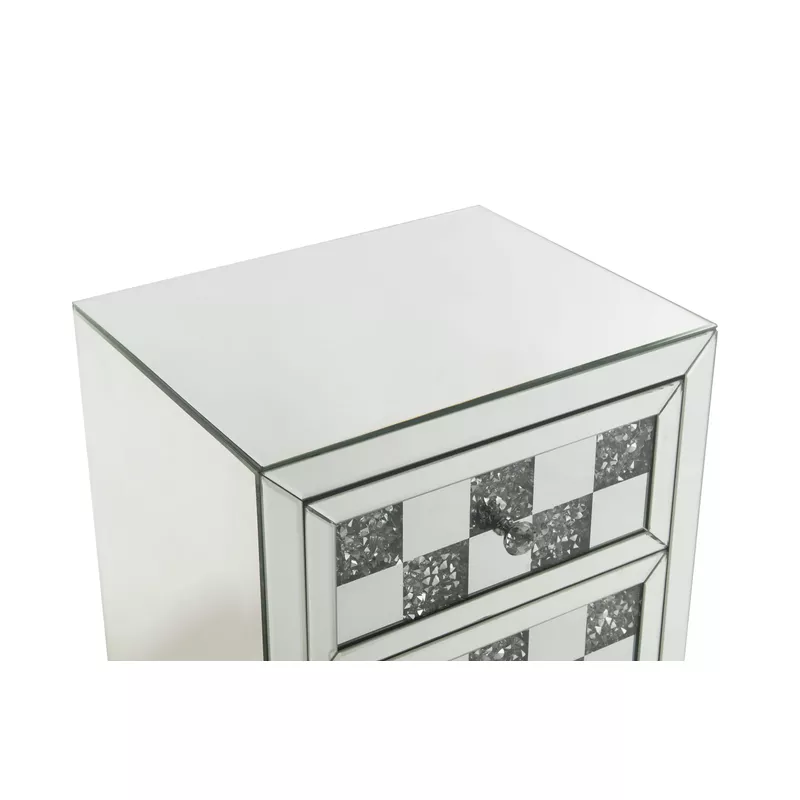 Rent to own ACME Noralie Accent Table, Mirrored & Faux Diamonds ...