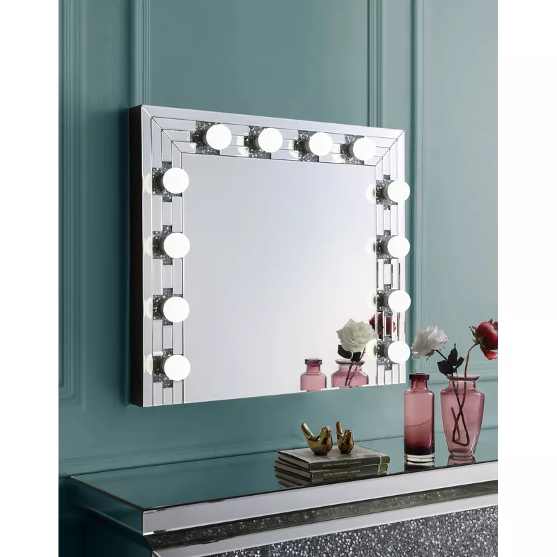 ACME Noralie Accent Mirror, Mirrored & Faux Diamonds