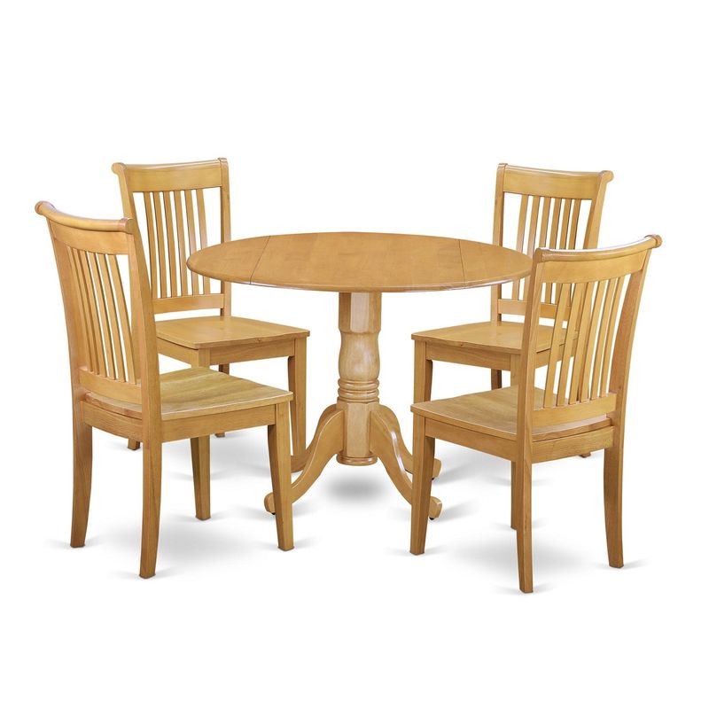 Dublin Kitchen Table Set - Dining Table and Kitchen Chairs - Oak Finish (Pieces & Seat Type Options) - DLPO3-OAK-C