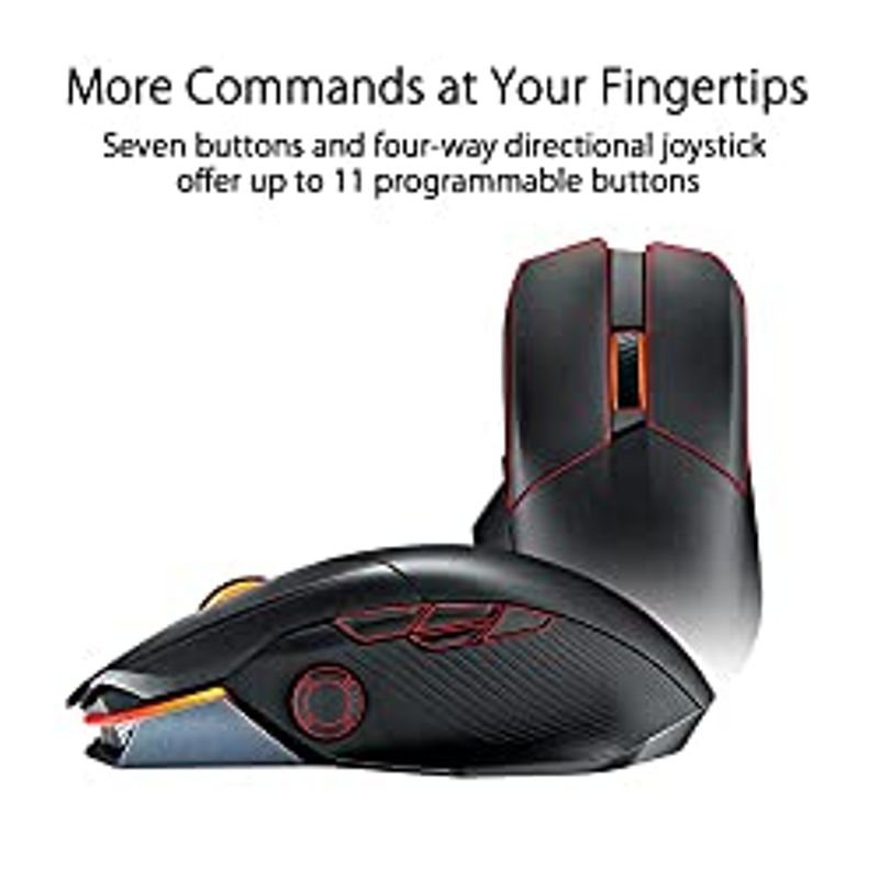 ASUS ROG Chakram X Origin Gaming Mouse, Tri-Mode connectivity (2.4GHz RF, Bluetooth, Wired), 36000 DPI Sensor, 11 programmable Buttons,...
