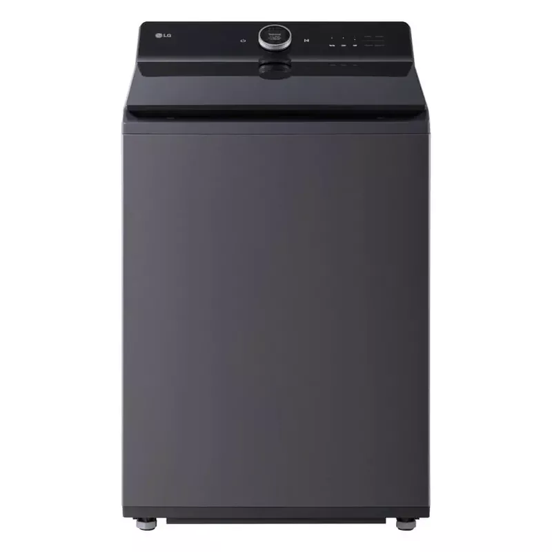 LG - 5.5 Cu. Ft. High Efficiency Smart Top Load Washer with EasyUnload - Matte Black