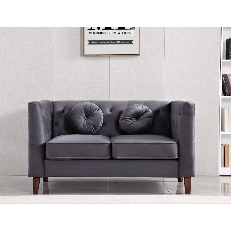 Fancher Kittleson Classic Chesterfield 3 Pieces Livingroom Set - Dark Blue