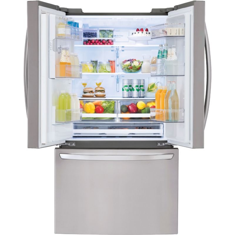 Alt View Zoom 1. LG - 26.2 Cu. Ft. French Door Smart Refrigerator with Dual Ice Maker - Stainless steel
