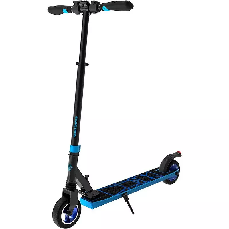 Swagtron - Swagger Foldable Electric Scooter w/7.9 Mi Max Operating Range & 15.5 mph Max Speed - Blue