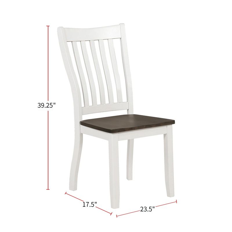 5 Piece Wood Dining Set in Espresso and White - Espresso and White