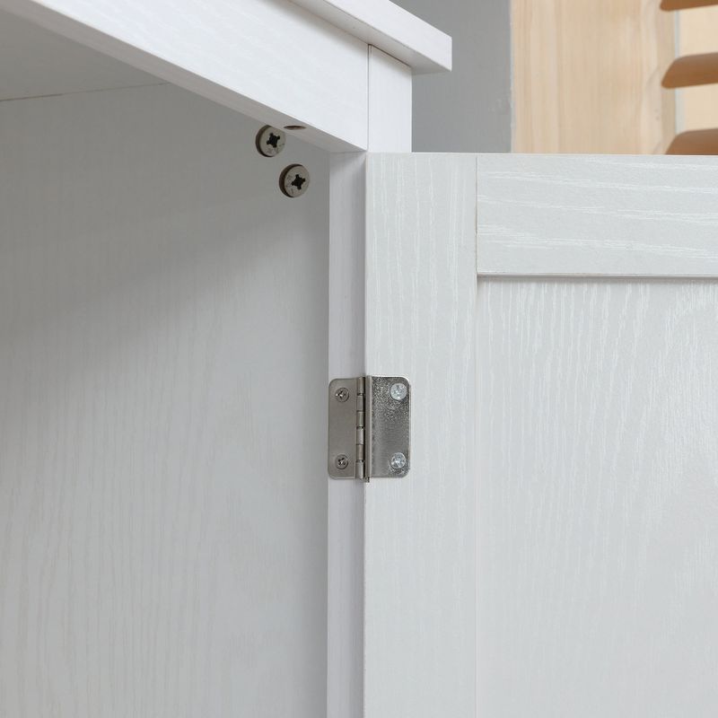 HOMCOM 72" Freestanding 4-Door Kitchen Pantry, Storage Cabinet Organizer with 4-Tiers, and Adjustable Shelves, White - Black