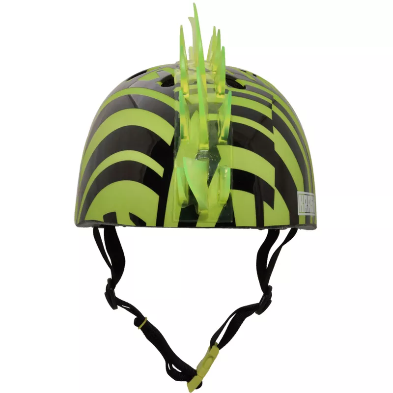 Raskullz - Krash! Mohawk Youth Helmet with LED Lights - Dazzle Green LED