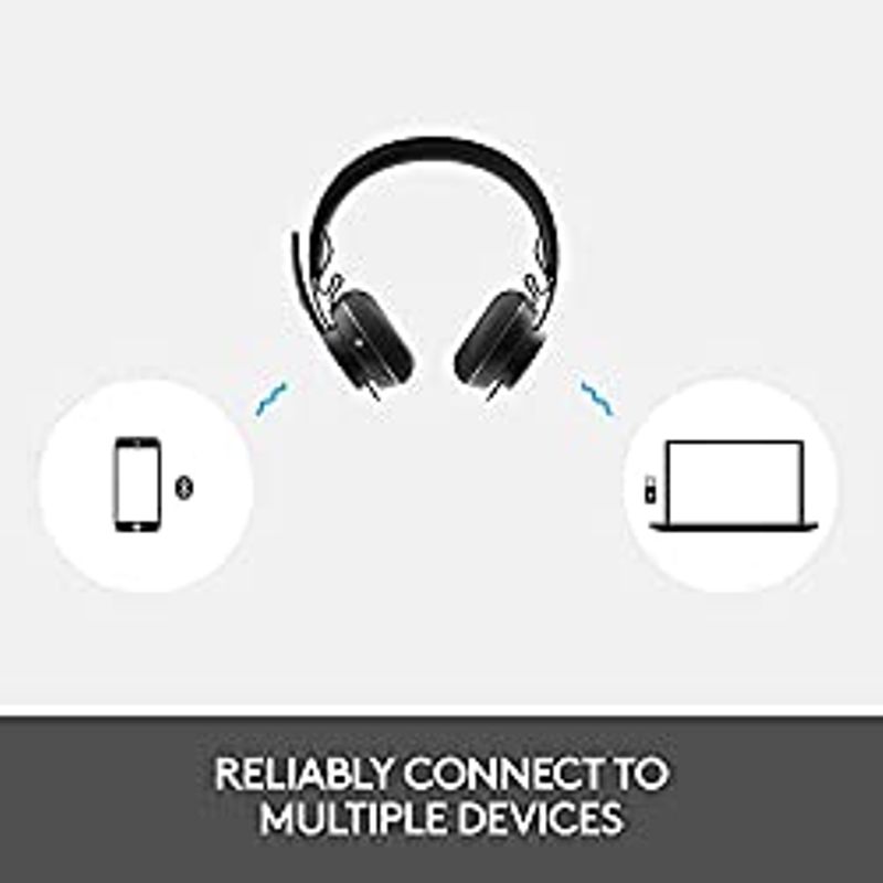 Logitech Zone 900 On-Ear Wireless Bluetooth Headset with Advanced Noise-canceling Microphone, Connect up to 6 Wireless Devices with one...